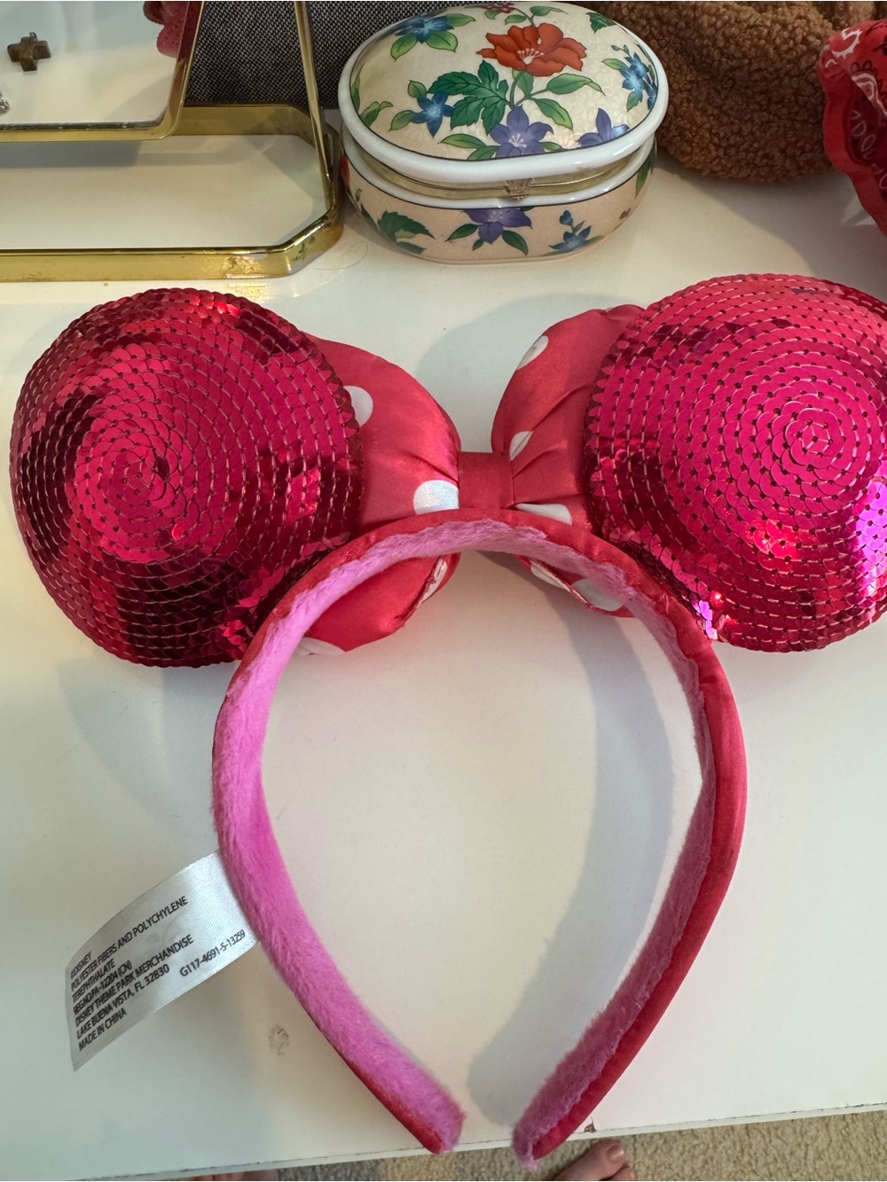 Pink Sequin Minnie Ear Headband